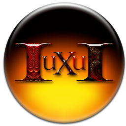 IuXuI glossy orange orb logo